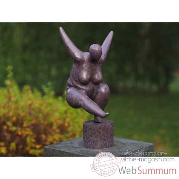 Statue en bronze grosse femme belle rose thermobrass -an2342br-bp