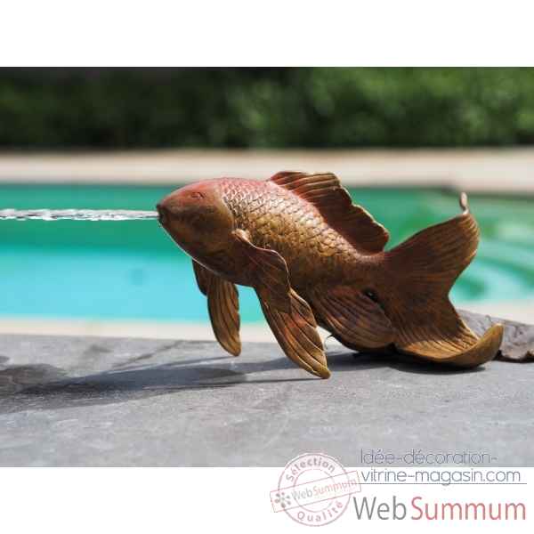 Statue en bronze poisson rouge fontaine thermobrass -an2242brw-hp-f