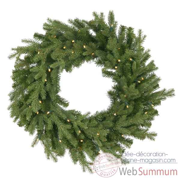 Couronne stordal pe wreath 76cm 50led Van der Gucht -31STOW76LB