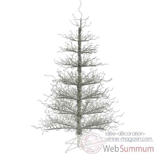 Sapin deco tree silver wrapped h152 Van der Gucht -31WDTS152