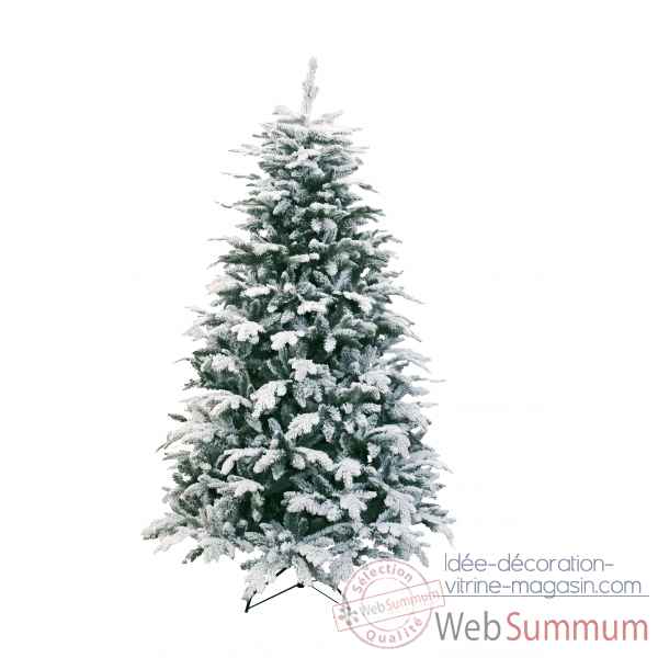 Sapin oslo snow pine hook on flocked white h225cm Van der Gucht -31OSL225