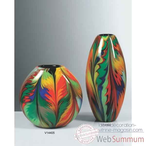 Vase olive en verre Formia multicolore -V14402