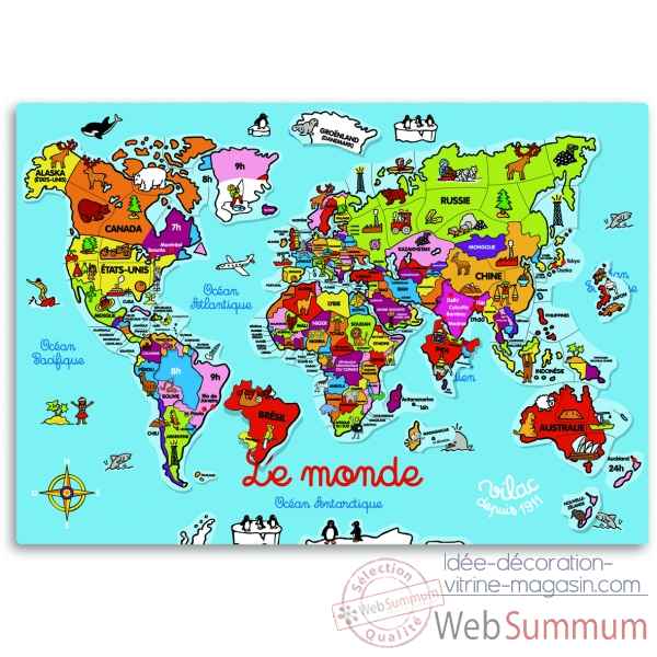 Carte du monde magntique - Jouet Vilac 2583